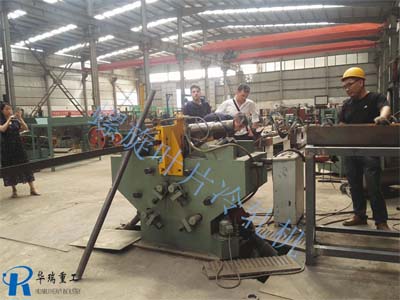 意大利貴賓參觀我公司螺旋葉片冷軋機(jī)